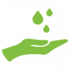 water dropping into hand