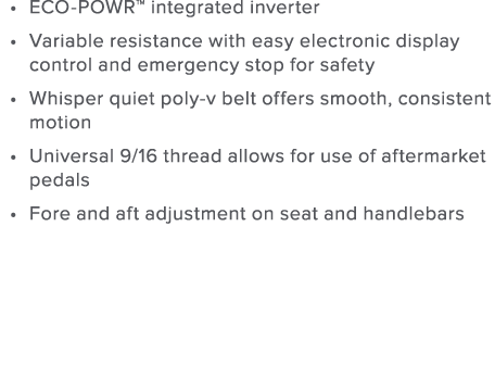 ECO-POWR  integrated inverter Variable resistance with easy electronic display control and emergency stop for safety    
