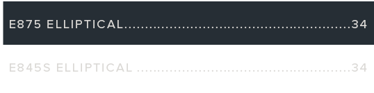 E875 Elliptical 34 E845S Elliptical 34