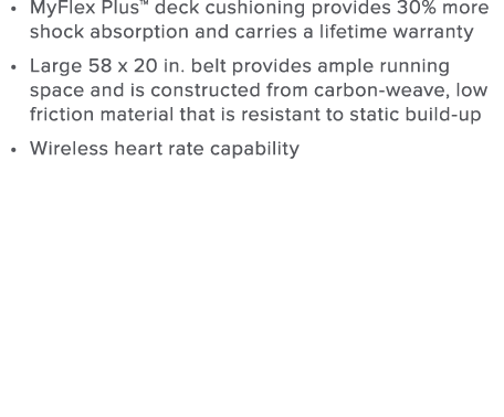 MyFlex Plus  deck cushioning provides 30  more shock absorption and carries a lifetime warranty Large 58 x 20 in  bel   