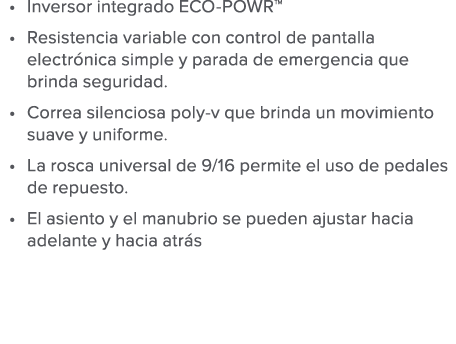 Inversor integrado ECO-POWR  Resistencia variable con control de pantalla electr nica simple y parada de emergencia q   