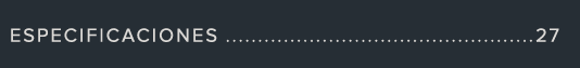 Especificaciones 27
