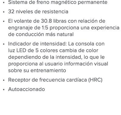 Sistema de freno magn tico permanente 32 niveles de resistencia El volante de 30 8 libras con relaci n de engranaje d   