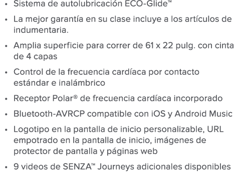 Sistema de autolubricaci n ECO-Glide  La mejor garant a en su clase incluye a los art culos de indumentaria  Amplia s   