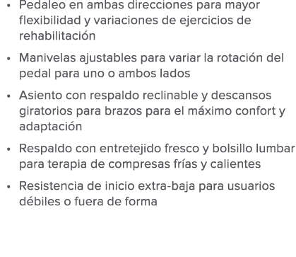 Pedaleo en ambas direcciones para mayor flexibilidad y variaciones de ejercicios de rehabilitaci n Manivelas ajustabl   